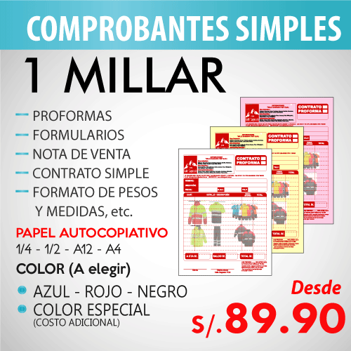 Imprime tus comprobantes de pago en Florez Mercado Contadores, comprobantes simples, notas de venta, recibo de ingresos