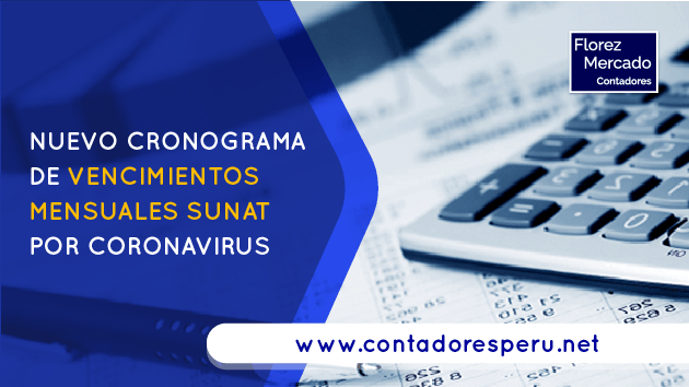 Nuevo cronograma de vencimientos mensuales SUNAT por Coronavirus
